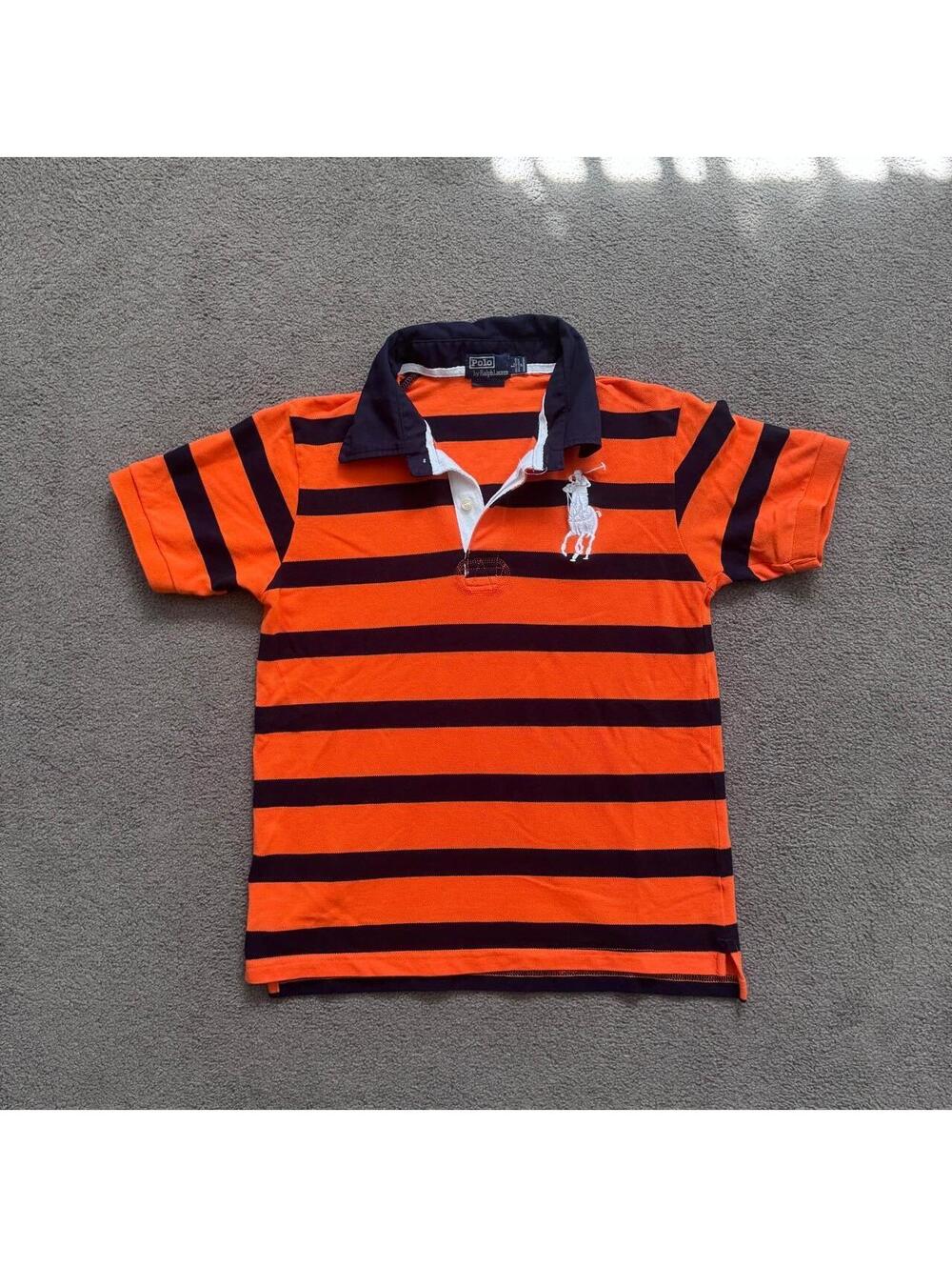 Vintage Y2K Chief Keef Big Pony Striped Orange Polo